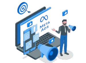Imagem descrevendo um homem anunciando no Meta Ads.